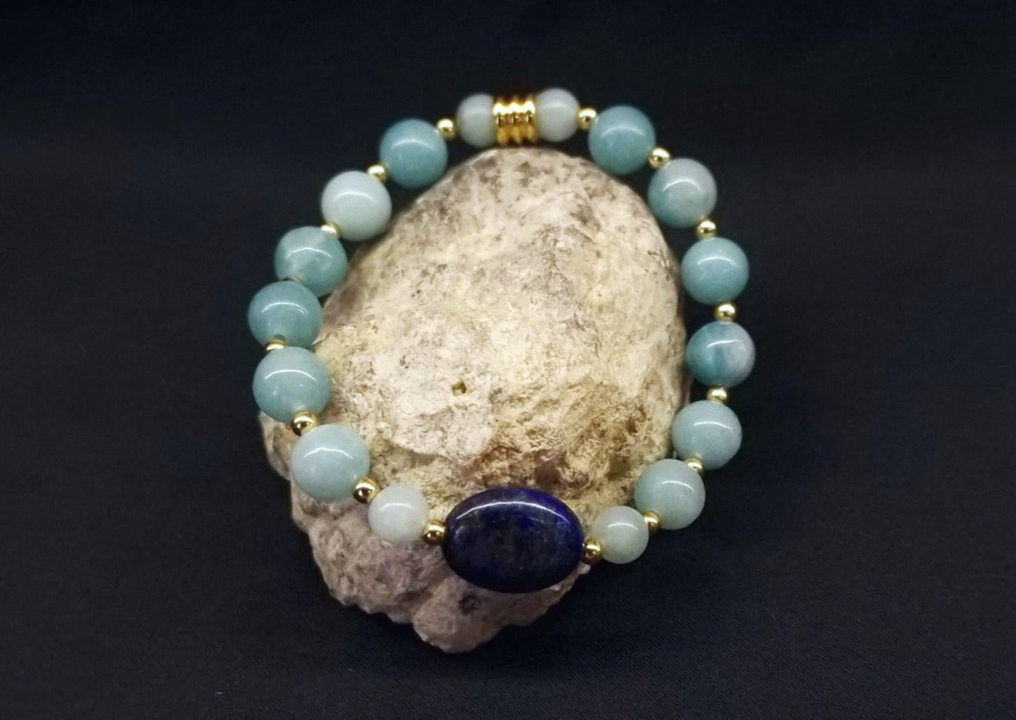 Bracelet de Cohérence® - Lapis Lazuli, Or, Amazonite